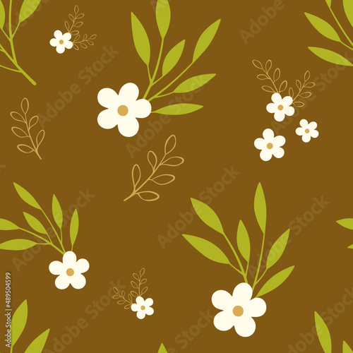 pattern autumn theme with flowers №3 photo
