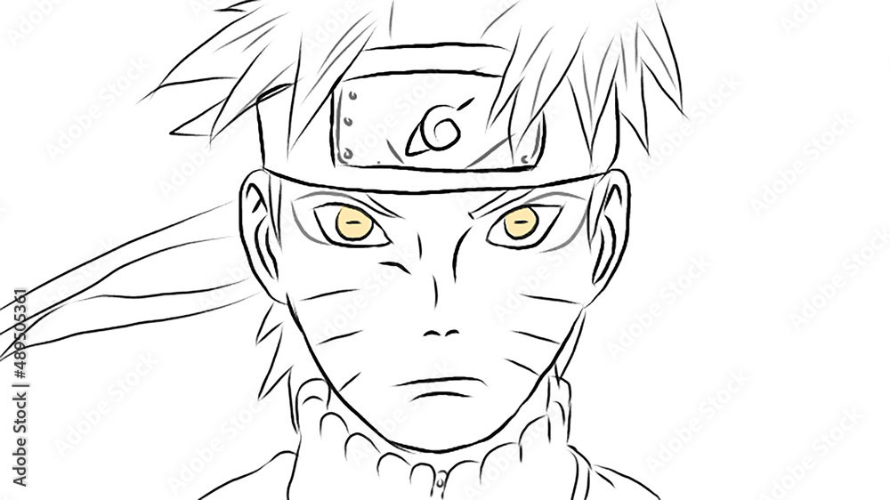 Pencil Style Naruto Anime Painting Vector Stock イラスト Adobe Stock