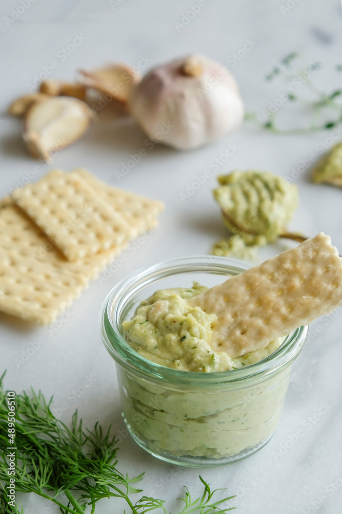 Delicious homemade dips. Vegan Herbs & Garlic Cheese Dip. Healthy dips