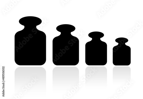 Old iron weight vector icons set