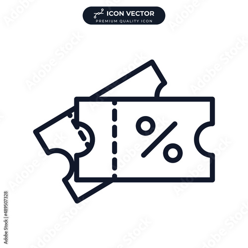 coupon. discount, sale icon symbol template for graphic and web design collection logo vector illustration