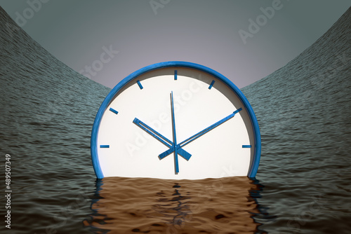 Wallpaper Mural concept clock sinks into the sea Torontodigital.ca