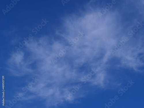 Blue sky and thin clouds in winter