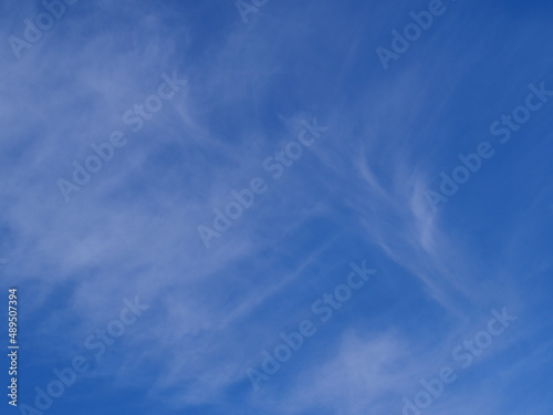 Blue sky and cirrus cloud in winter