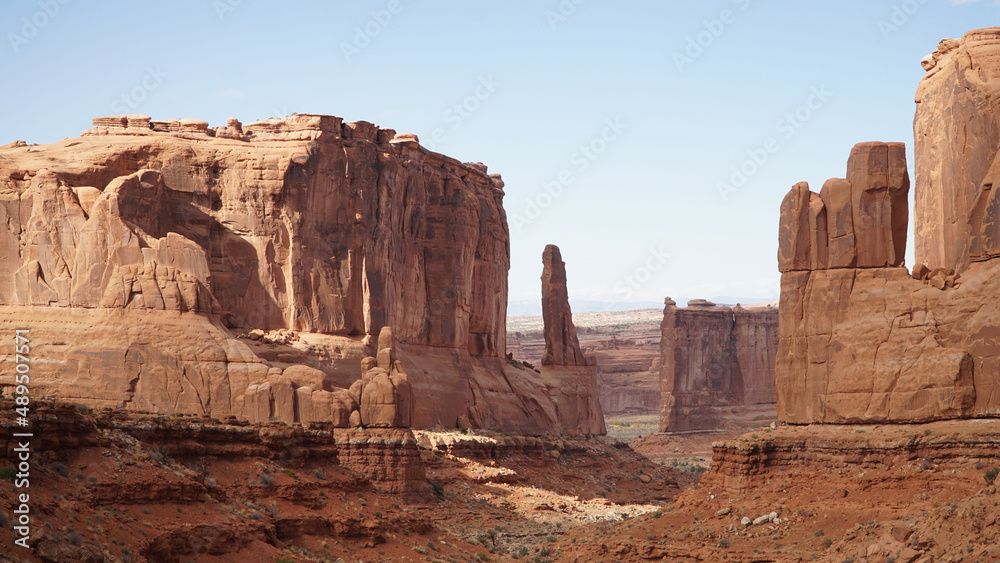 Sandstone rock formations in the Arches National Park near Moab, Utah. Sandstone rock formations in the Arches National Park near Moab, Utah.