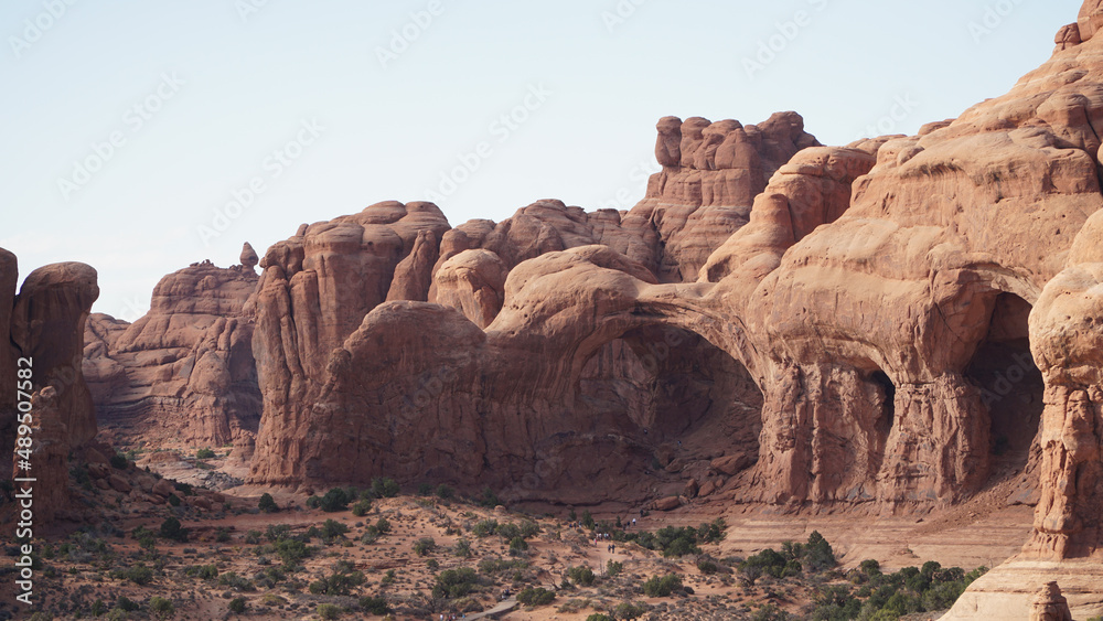Fototapeta premium Sandstone rock formations in the Arches National Park near Moab, Utah.