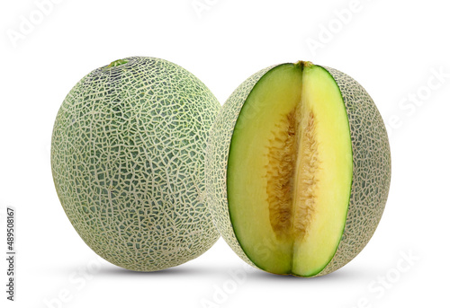 Cantaloupe melon on white