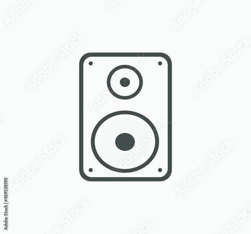 Speaker icon vector isolated . Sound system, stereo speaker sound, audio box, music system symbol	