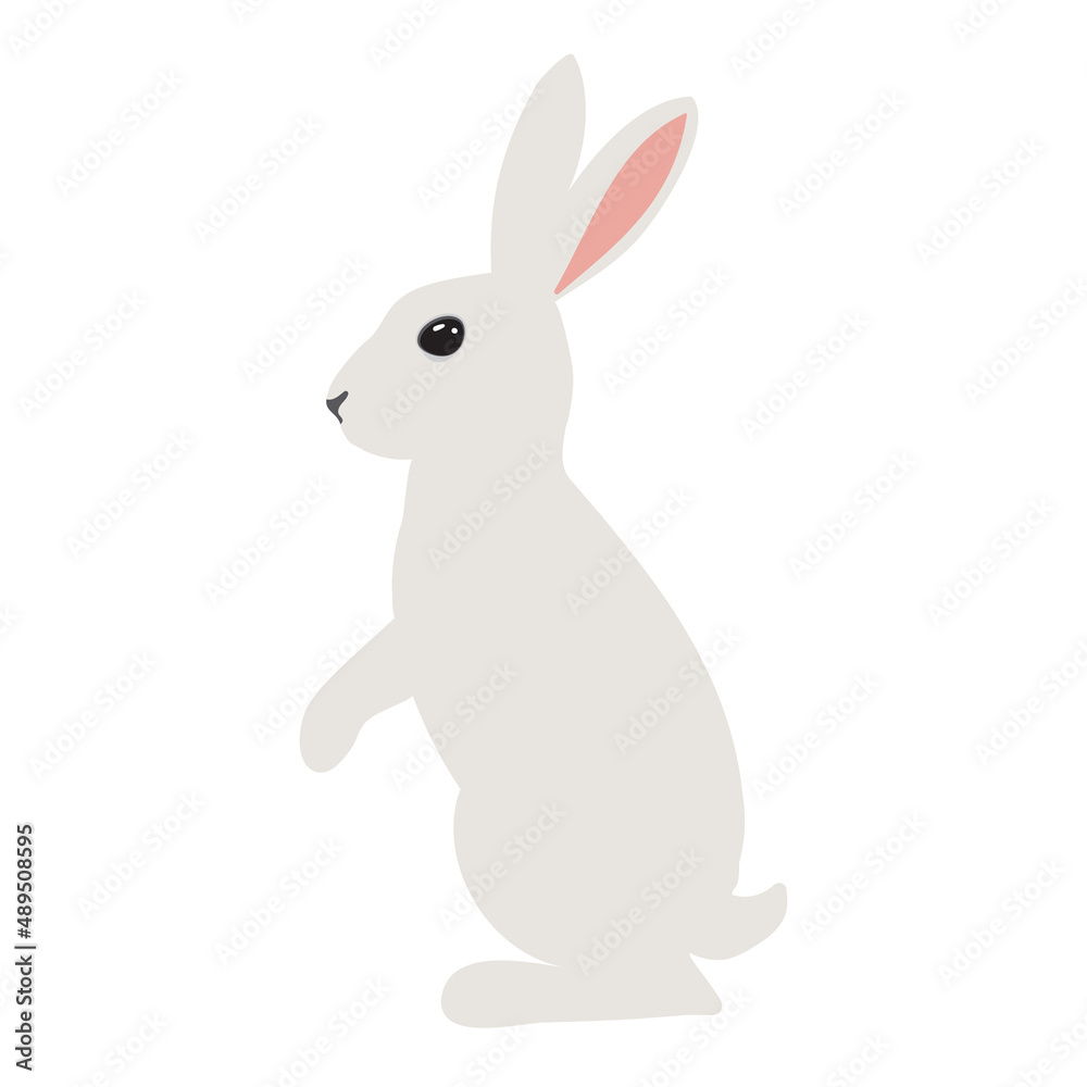 Hare on white background. Bunny for Easter card. Vector illustration Hare on white background. Bunny for Easter card. Vector illustration