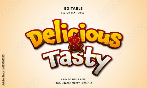 delicious and tasty editable text effect with modern and simple style,