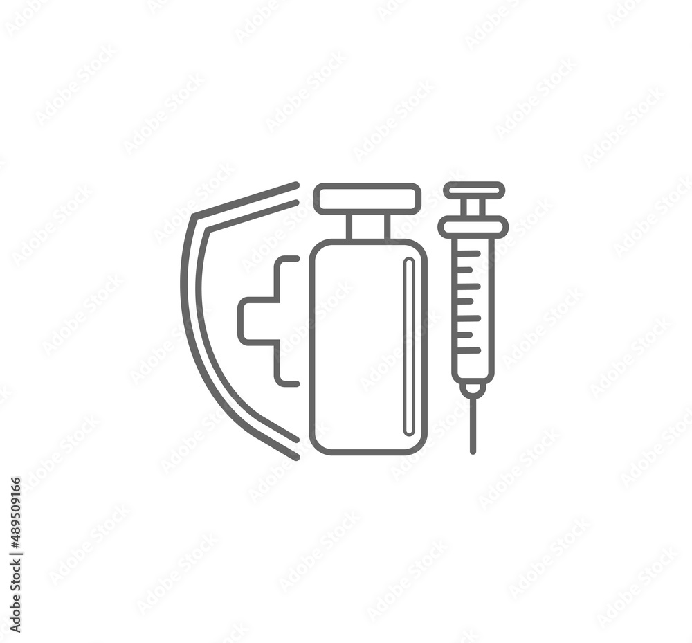 Medical Vaccine Icon. Medical Syringe symbol. for logo vector illustration Medical Vaccine Icon. Medical Syringe symbol. for logo vector illustration