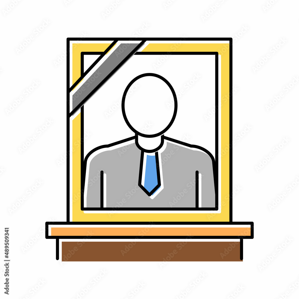 portrait dead human color icon vector isolated illustration