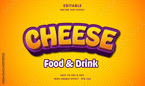 cheese editable text effect with modern and simple style