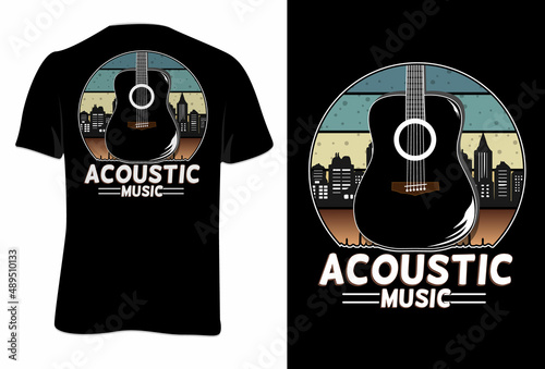 Mock Up T-Shirt Acoustic Music Retro Vintage Style