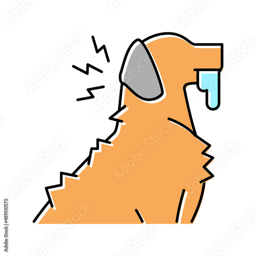 rabies pet disease color icon vector illustration