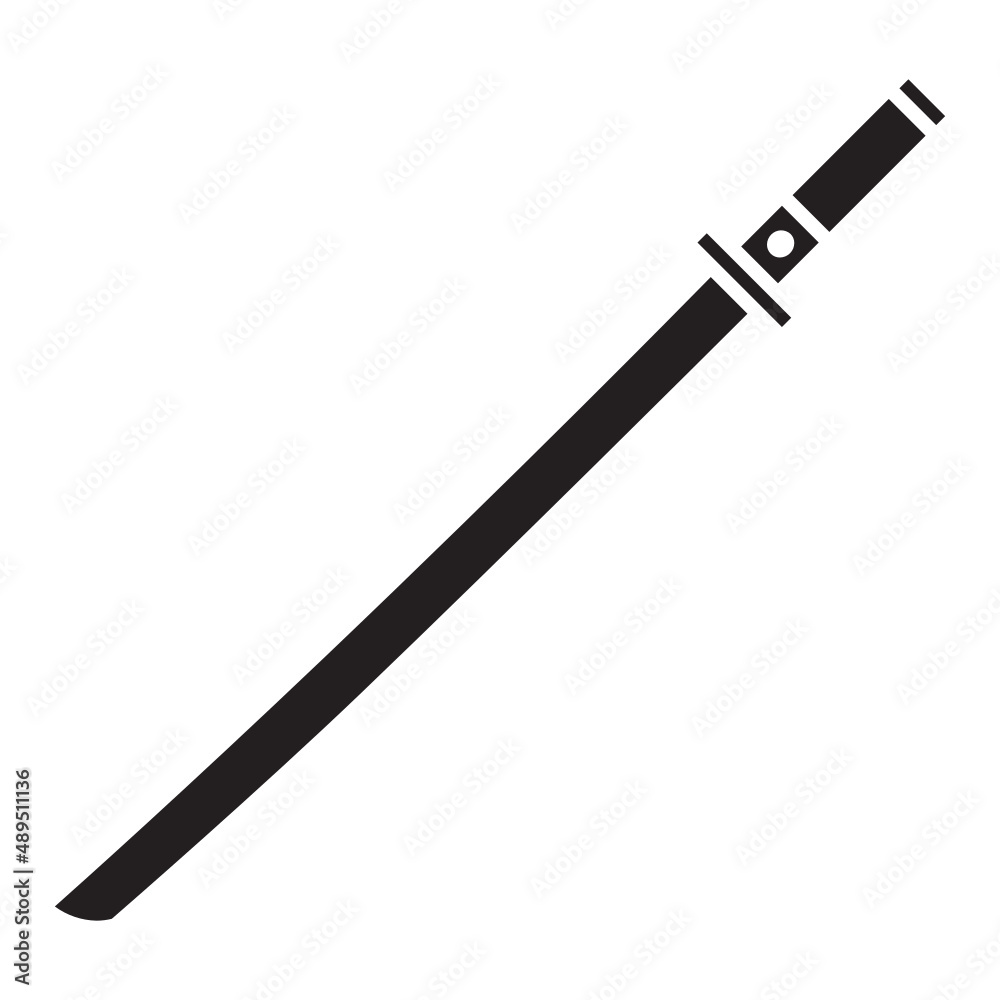 Illustration of Samurai sword design icon Illustration of Samurai sword design icon