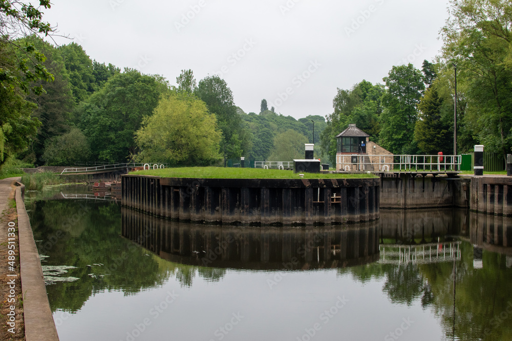 Canal and lock at Sprotbrough, near Doncaster, south Yorkshire