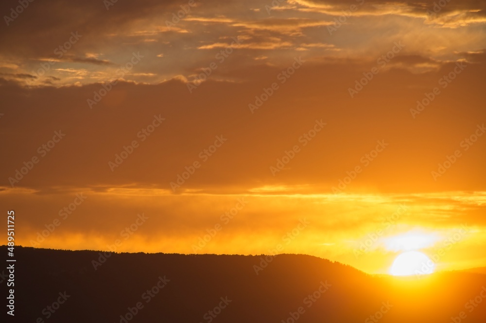 Dramatic Sunset Sky and Clouds over Tuscany