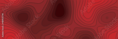 Long wide red papercut background. Vector Design layout of shape paper cut.