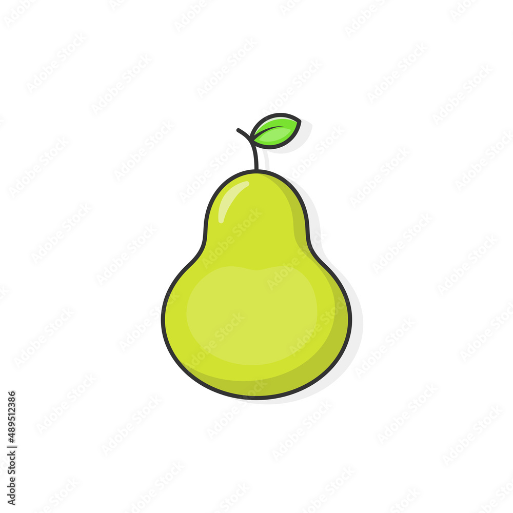 Cartoon icon of pear. Yummy fruit and peel of pear Cartoon icon of pear. Yummy fruit and peel of pear