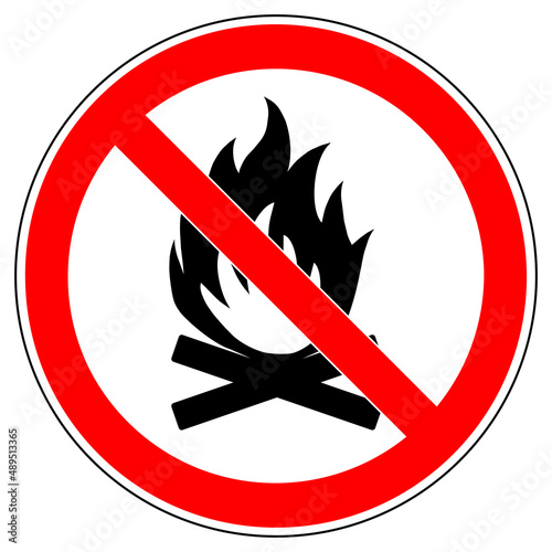 vsrr171 VectorSignRoundRed vsrr - german: Lagerfeuer verboten . english: prohibition sign . no campfire . no fire . vector sign . transparent . AI 10 / EPS 10 . g11236