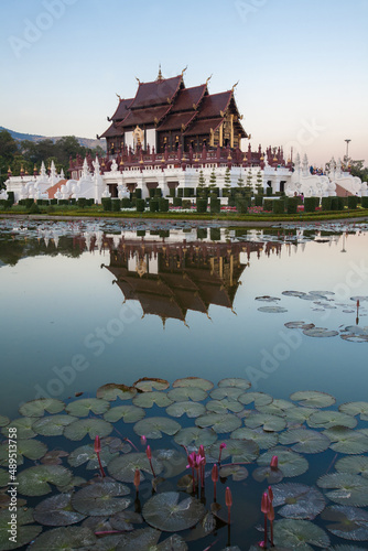 Thai Tradition Building, Hor Khum Luang at Royal Park Rajapruek in Chiang Mai Province, Thailand photo