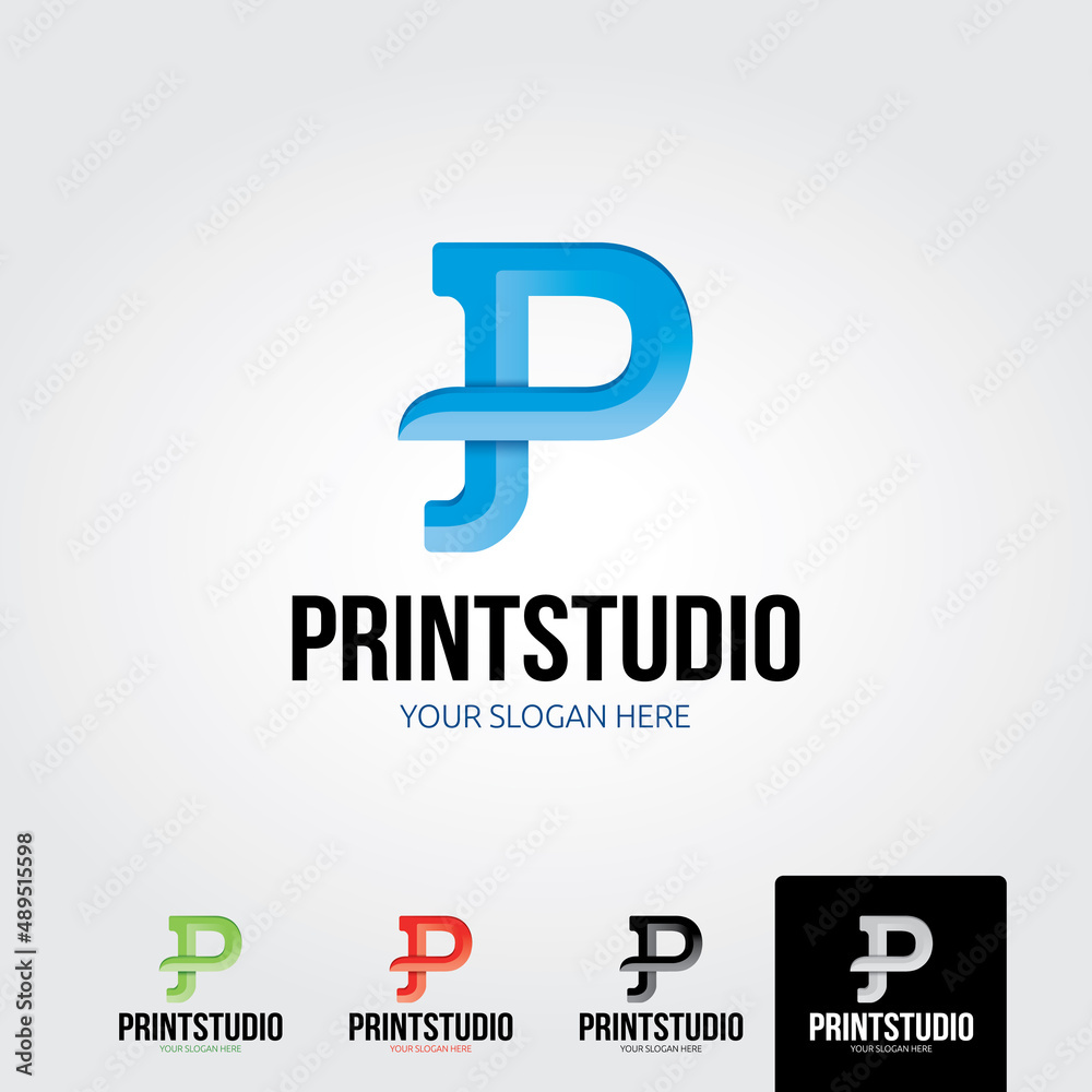 Letter p logo template - Vector