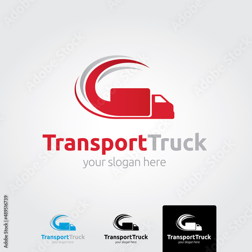 Transport truck logo template - vector
