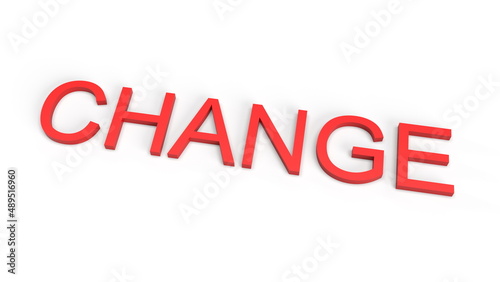 3d rendering illustration of change word lettering