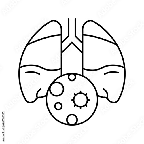 pneumonia inflammation line icon vector illustration
