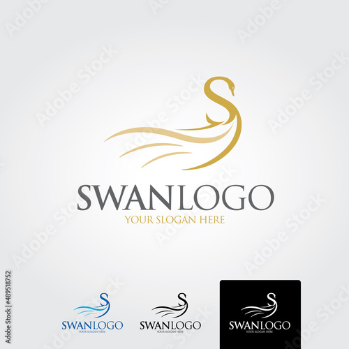 Fototapeta Naklejka Na Ścianę i Meble -  Swan logo template - vector