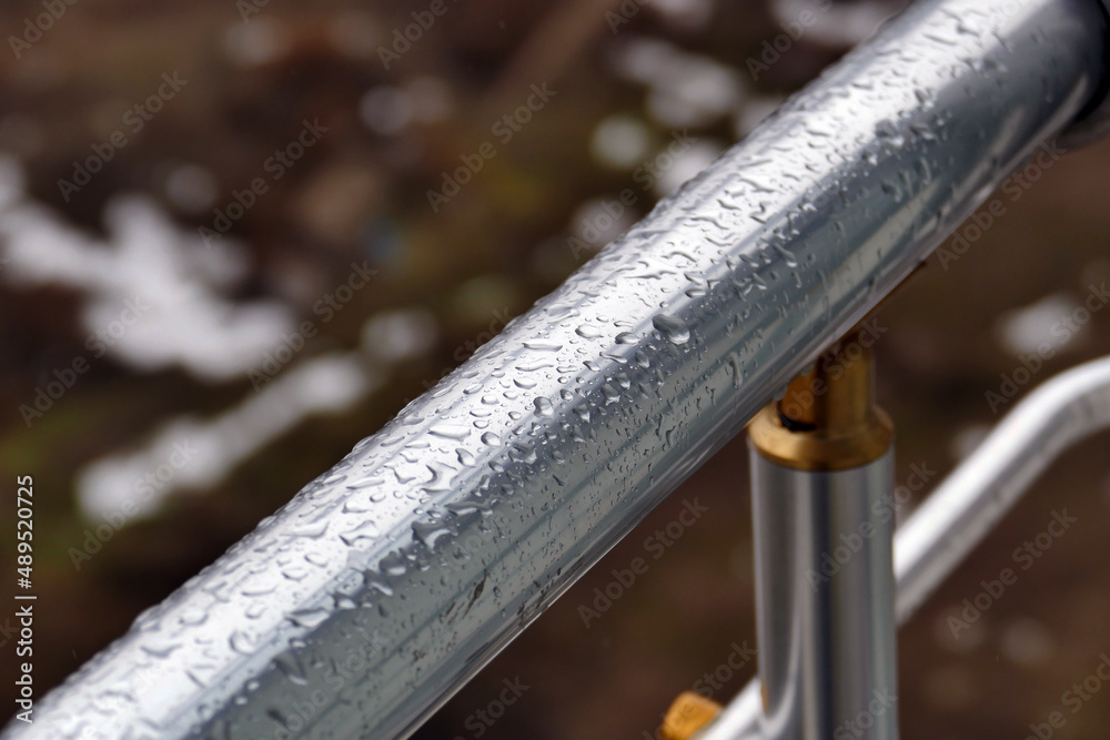 Drying clothes on the balcony in sunless and cold weather, laundry