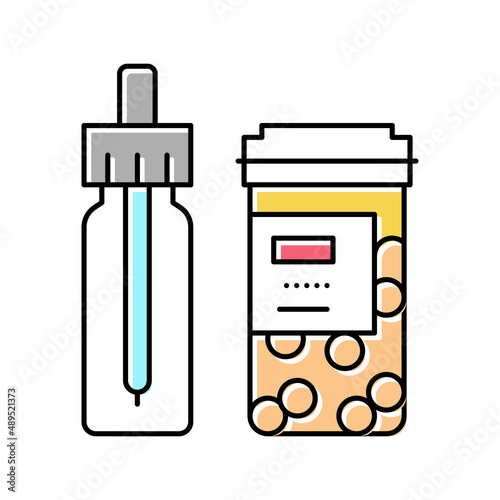 vitamin homeopathy package with pipette color icon vector illustration