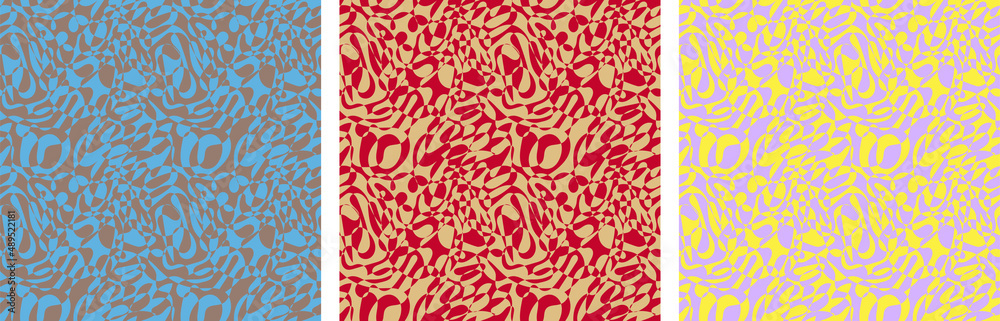 Fototapeta premium Set of vector geometric seamless patterns
