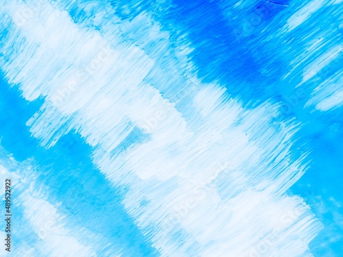 Canvas Painting Texture. Bright Ink Graphic Element. Paper Grunge. Illustration Ink Isolated. Turquoise Aqua Artistic. Sky Acrylic Paint Strokes.
