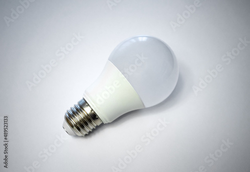 LED lamp on white isolate. Round light bulb for lighting.