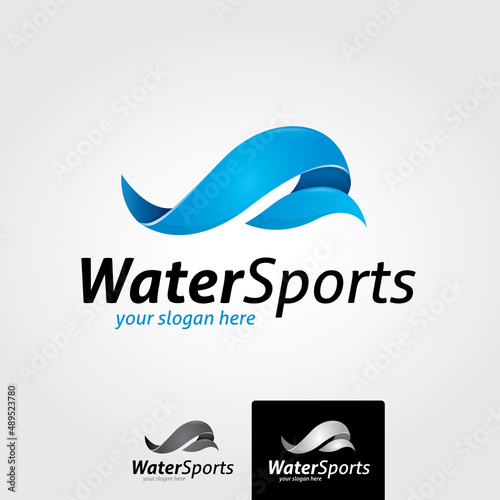 Water sports logo template - vector