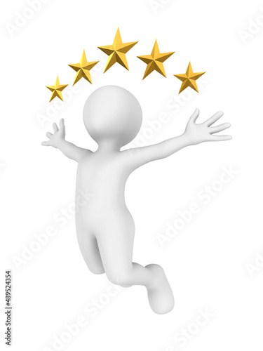 3d small people. Winner with five golden stars.