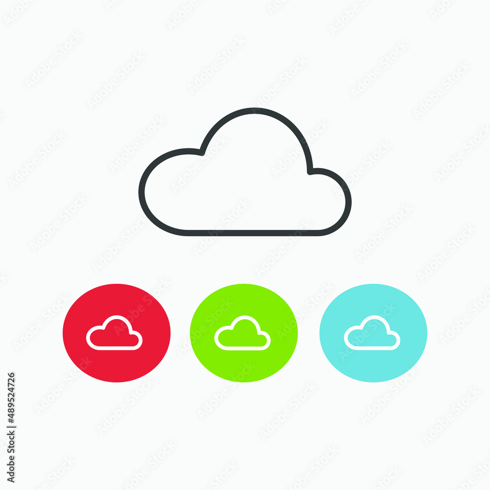 Cloud, weather, computing set icon vector Cloud, weather, computing set icon vector