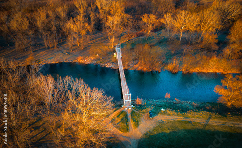 landscape with river and bridge