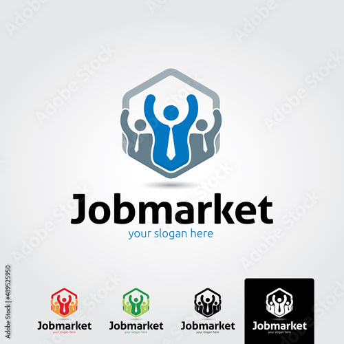 Job market logo template - vector
