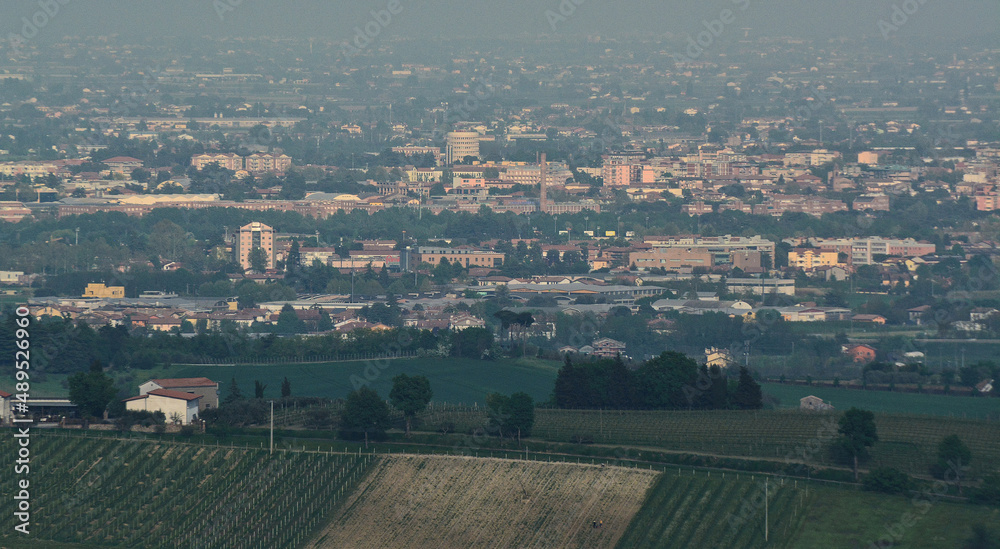Il panorama da Bertinoro in provincia di Forlì-Cesena in Emilia Romagna.