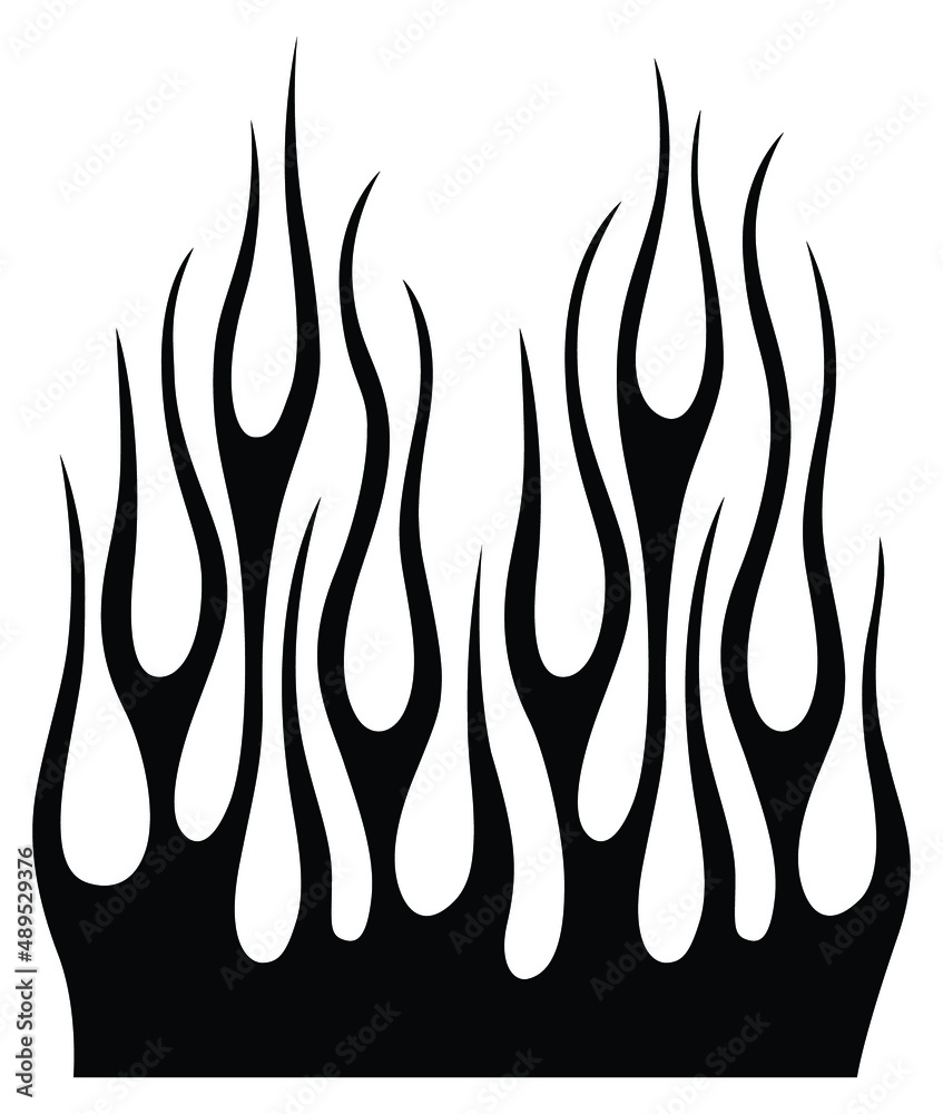 Vector fire flame hot rod fire tribal flame silhouette graphic Vector fire flame hot rod fire tribal flame silhouette graphic
