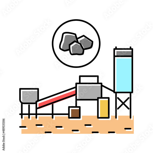 coal processing plant color icon vector illustration