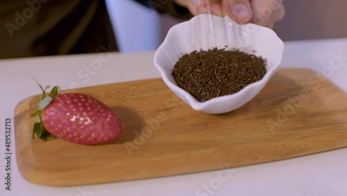 Chocolate for pastry decoration.