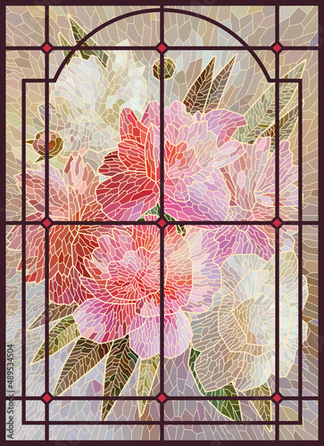 Foto Stained glass flowers