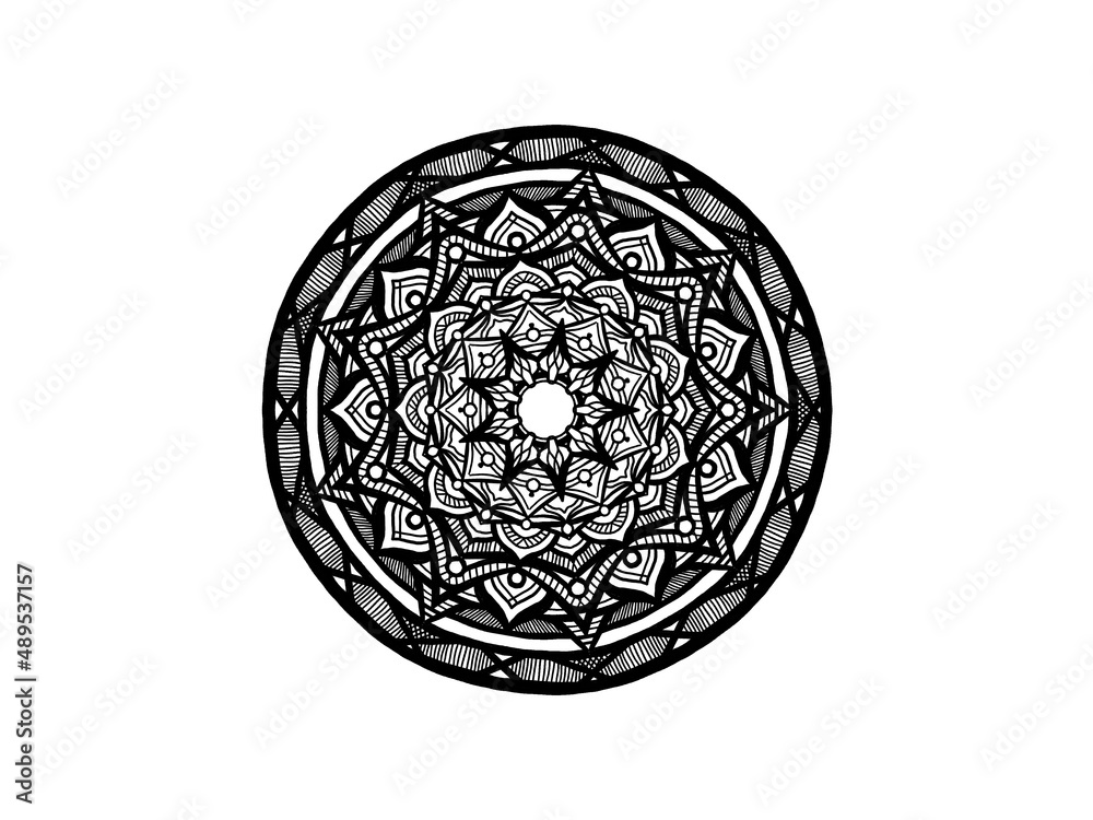 black and white mandala ornament hand drawn black and white mandala ornament hand drawn
