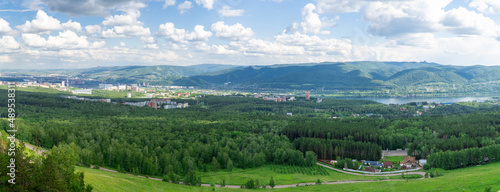 Panoramic view from the observation deck Nikolaevskaya Sopka in the city of Krasnoyarsk