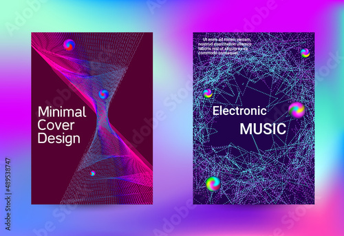 Minimum coverage of a vector. Cover design. Set of modern abstract musical backgrounds. Sound flyer for creating a fashionable cover, banner, poster, booklet...