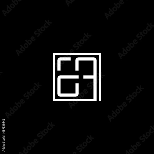 letter SF logo template with square line art illustration in flat design monogram symbol